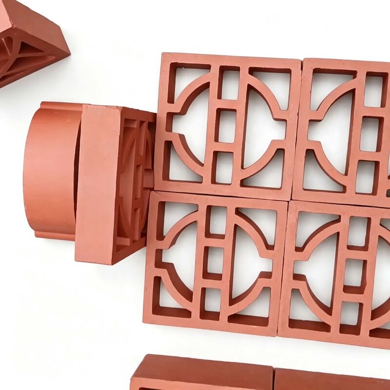 Klassieke geometrische terracotta briesblokken architectonische gebakken kleischermstenen voor moderne gevels