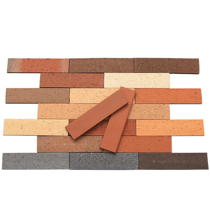 Nautrale Terracotta Rode Split Face Brick Natuurlijke klei Brick Veneer voor buitenmuren Gevels en modern architectonisch ontwerp