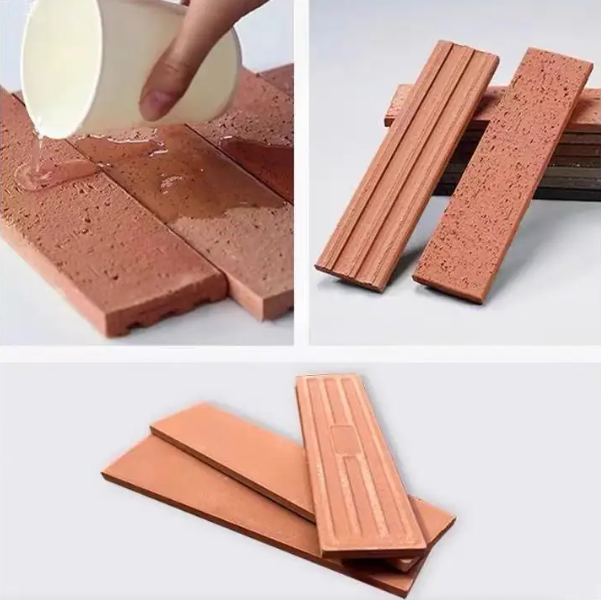 Nautrale Terracotta Rode Split Face Brick Natuurlijke klei Brick Veneer voor buitenmuren Gevels en modern architectonisch ontwerp