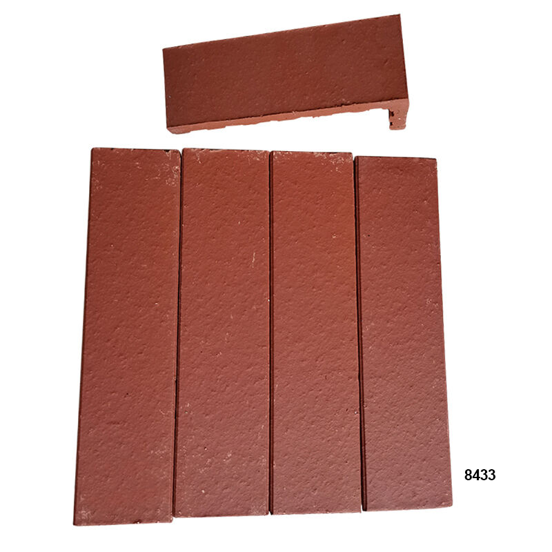 Split Wall Facing Bricks Terracotta L-Shaped Thin Brick Slips Decorative Corner Brick Veneer voor pilaren en wandhoeken