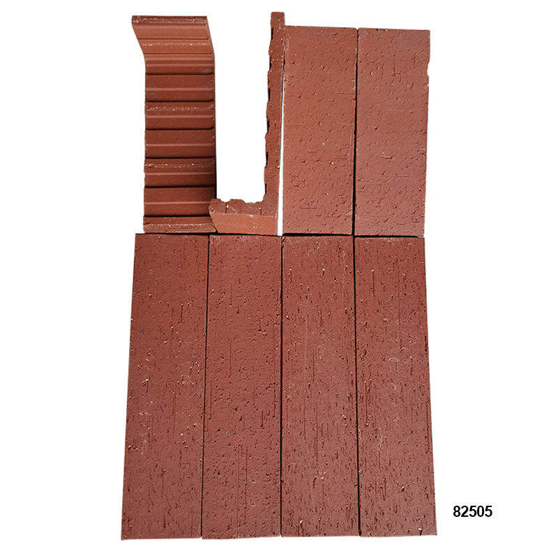 Split Wall Facing Bricks Terracotta L-Shaped Thin Brick Slips Decorative Corner Brick Veneer voor pilaren en wandhoeken