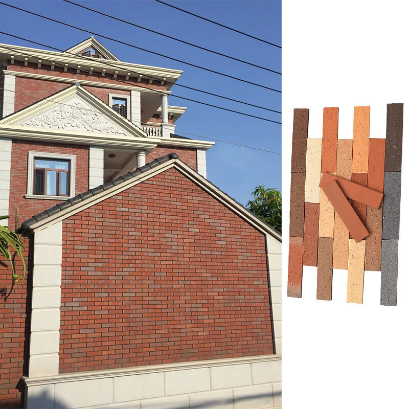 Gespleten muur gezicht baksteen buiten villa tuin buitenmuur decoratie klei gespleten gevelsteen voor gevelconstructie