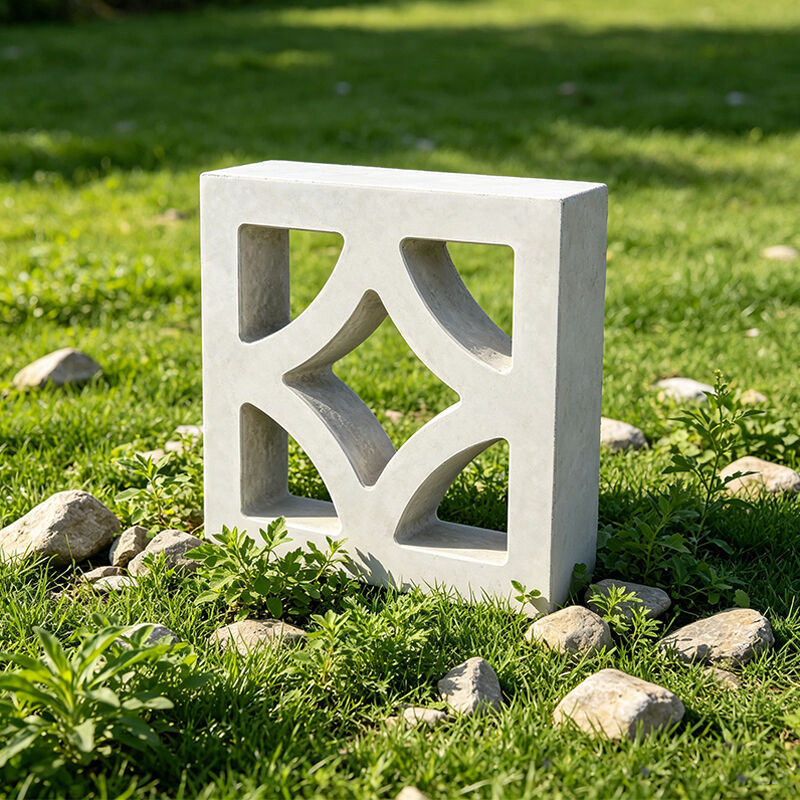 Witte betonnen windblokken met ruitpatroon decoratieve cementen scheidingsstenen voor buitenplaats privacy schermmuur