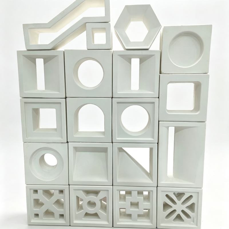 Holle geometrische cementbriesblokken Decoratieve patroonwitte schermblokken voor binnentuin en patio scheidingswand
