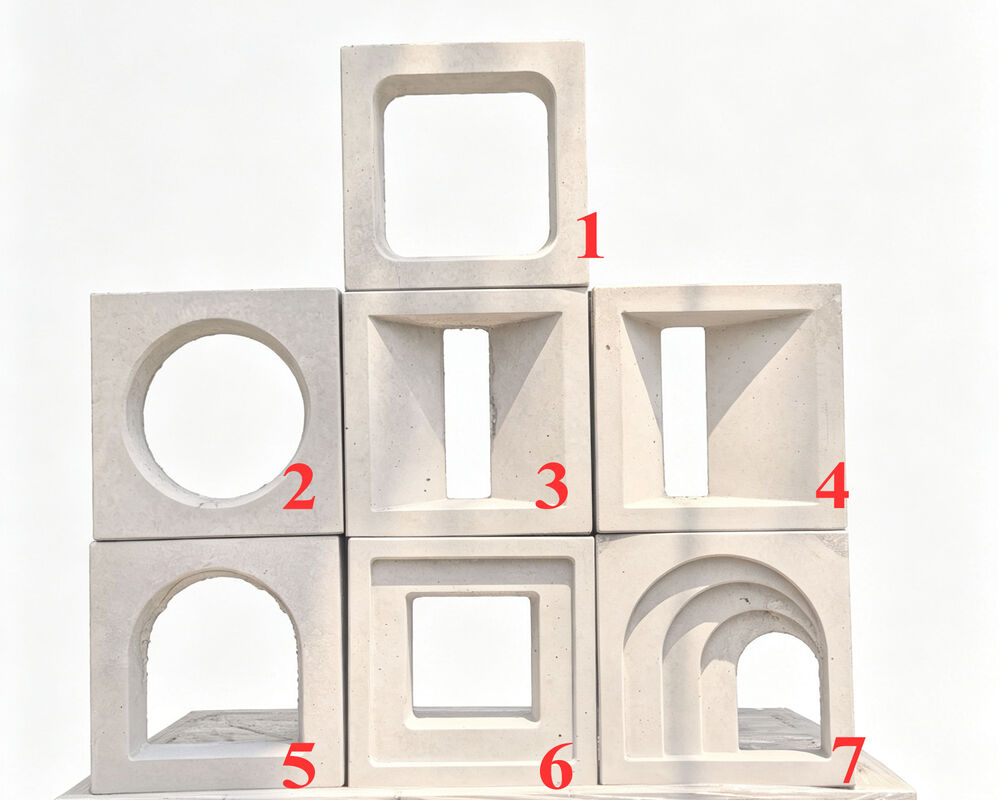 Moderne geometrische betonnen briesblokken Muur scheidingswand Betonnen bakstenen voor architecturale gevels schermmuren