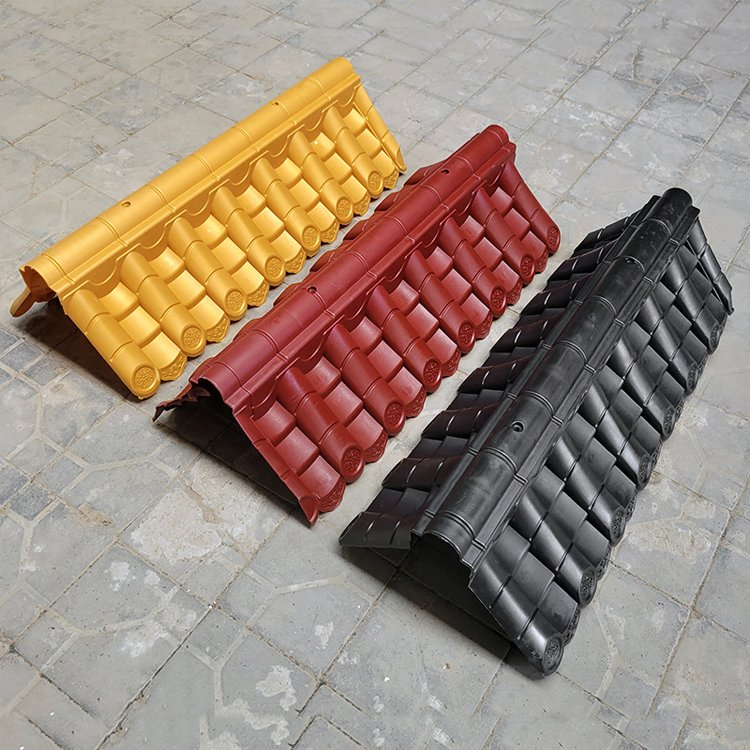 Chinese Style Perimeter Wall Cap Tiles Plastic Lightweight Composite Eaves & Ridge Tile Supplies for Landscape Architecture