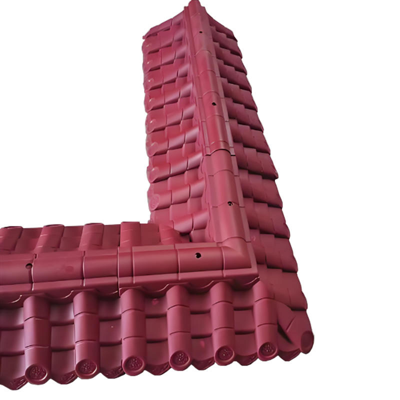 Lichte plastic Chinese dakplaten UV-bestendige Rode en Zwarte Polymer Ridge Cap Cover voor tuinmuur en paviljoen daken