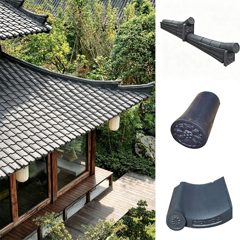 Japanse Stijl Mat Zwarte Kleien Dakpannen Traditioneel Kawara Keramisch Systeem voor Theehuisjes & Zen Tuin Structuren