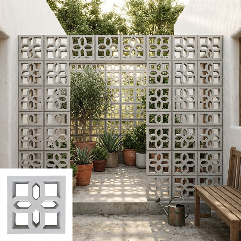 Beton Breeze Block Hollow Decorative Wall Block voor buiten gevels Privacy schermen en moderne landschapsprojecten