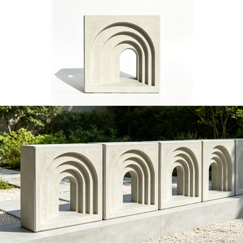 3D Boog Betonnen Ventilatie Breeze Blocks | Holle Decoratieve Cementstenen voor Winkelpuien & Architectonische Zonweringswanden