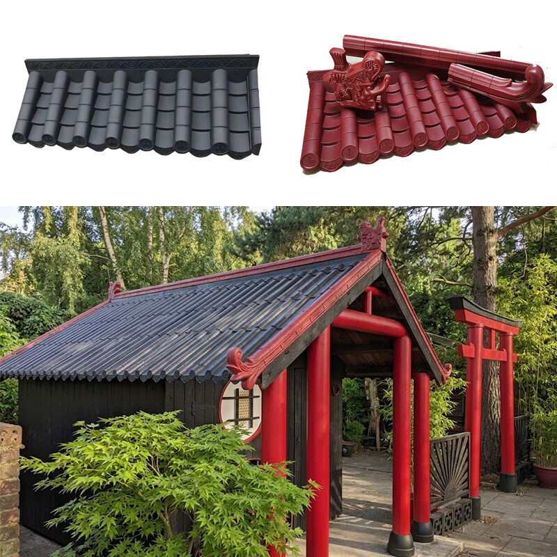 Roofing Decoration Plastic Korean Hanok Roof Sheet Bar Restaurant Front Tiles Easy Install