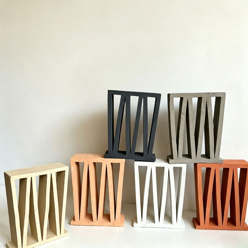 Modernistische Lineaire Veelkleurige Klei Schermblokken Terracotta Windstenen voor Privacy Muren & Kenmerkende Gevels